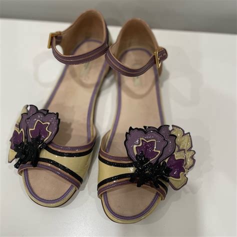 prada sands vernice flower|prada leather sandals.